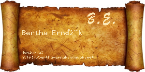 Bertha Ernák névjegykártya